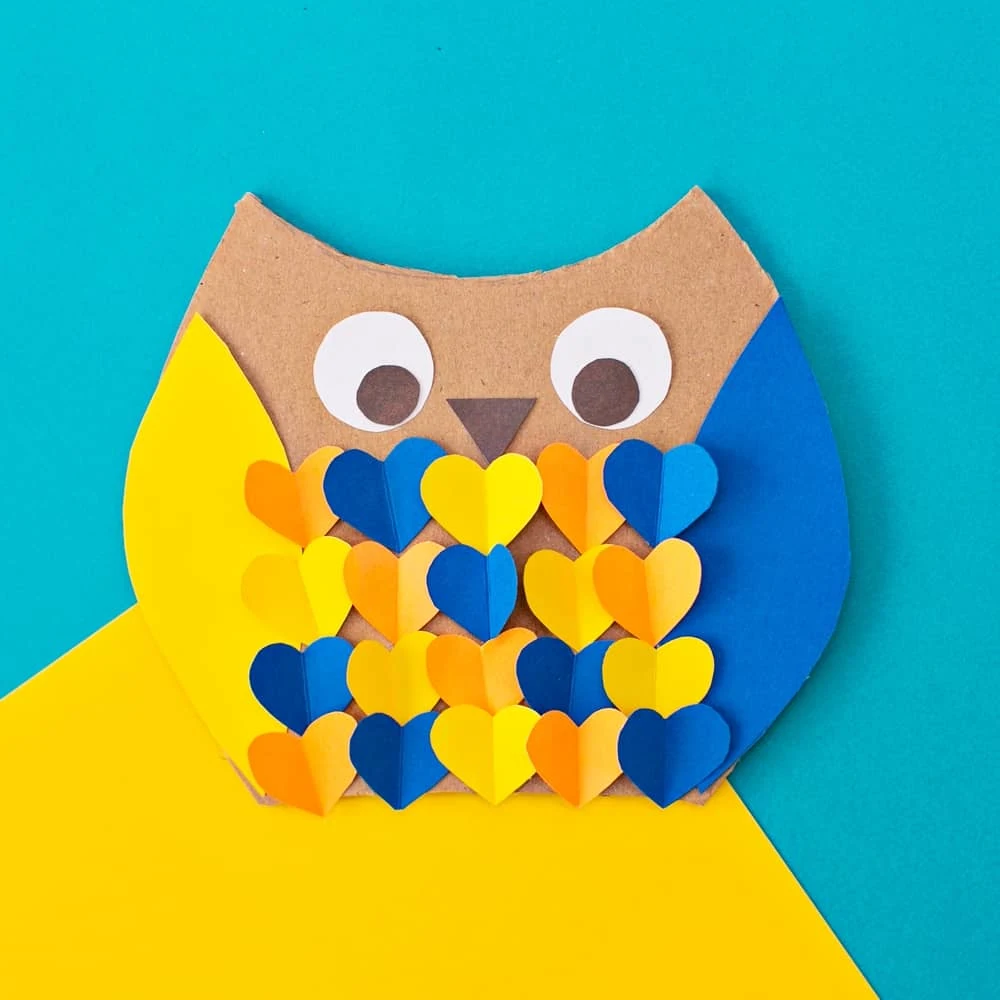 CARDBOARD OWL WOODLAND ANIMAL CRAFT