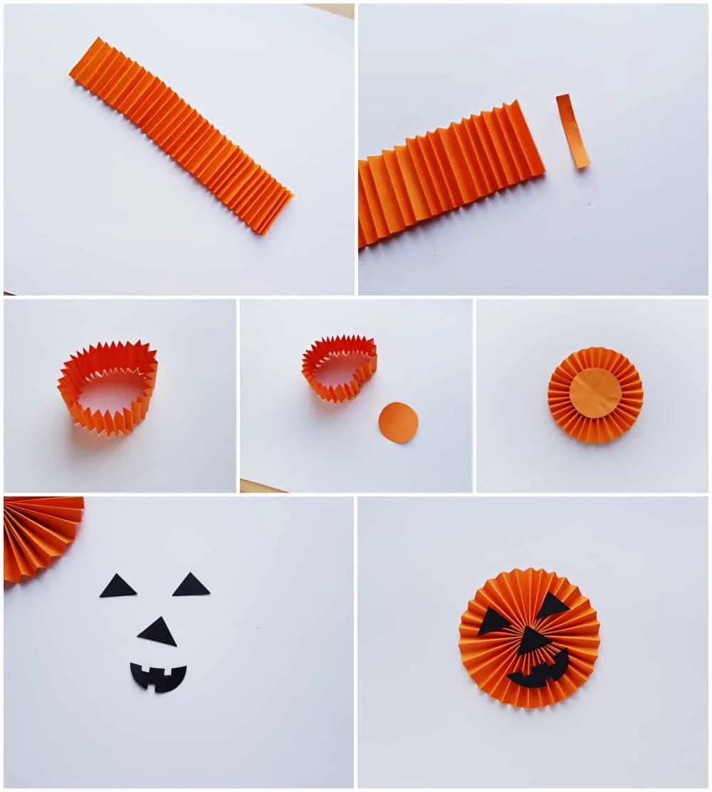 Halloween Paper Accordion Craft - process