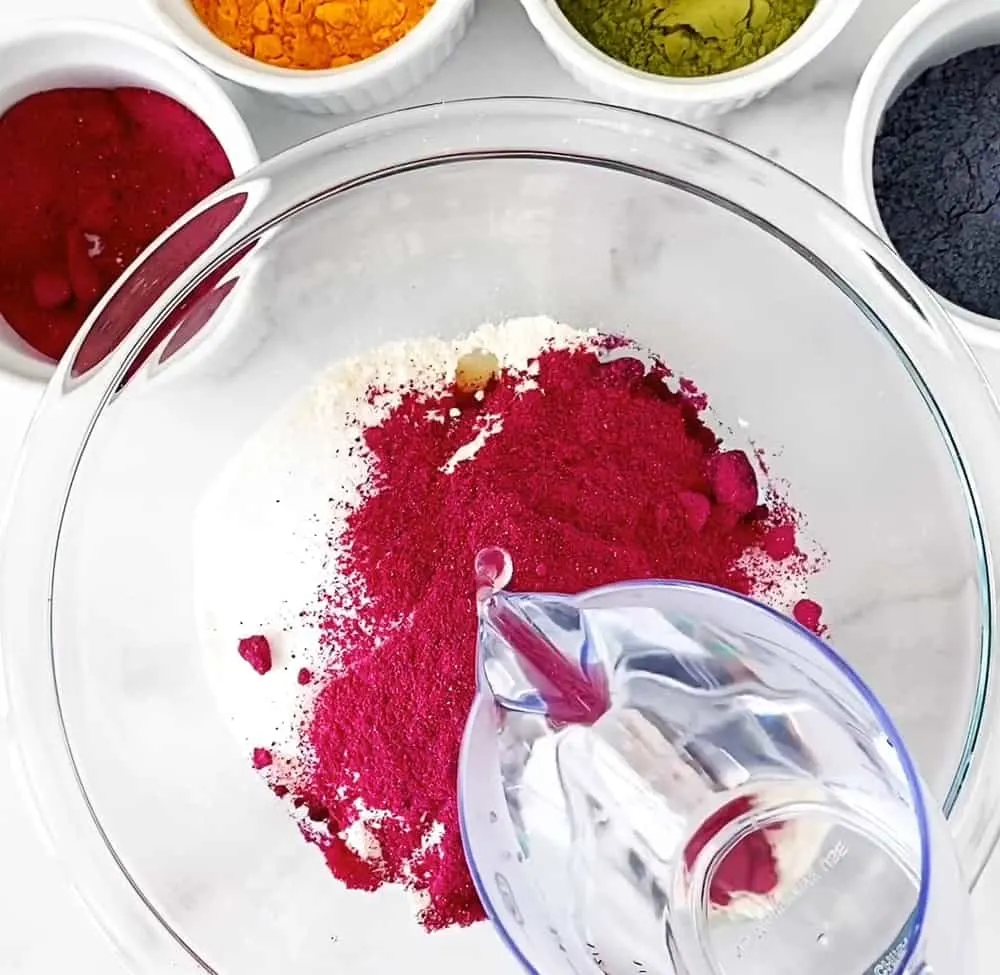 natural dye homemade playdough recipe - process