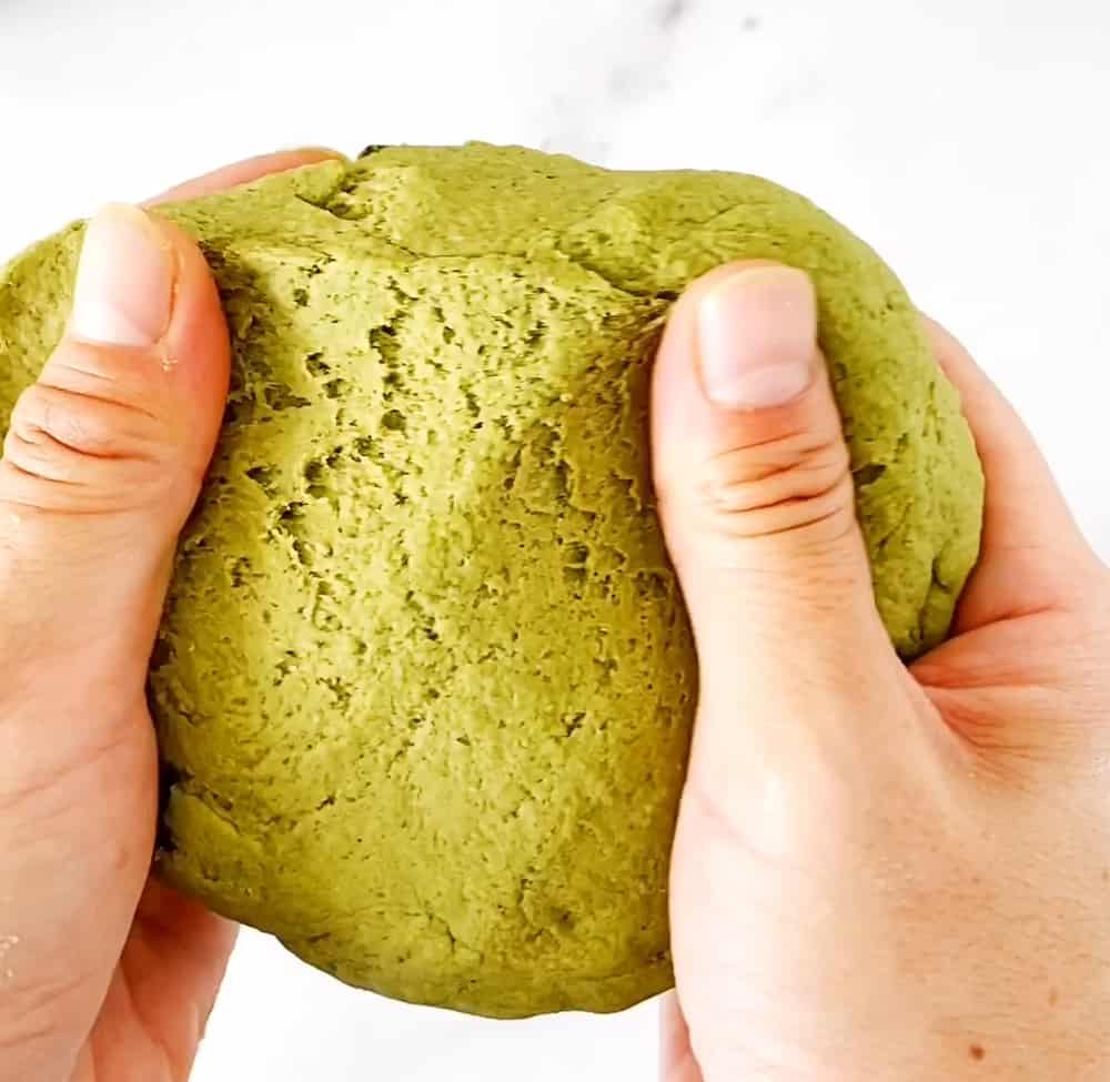 natural dye homemade playdough recipe - matcha