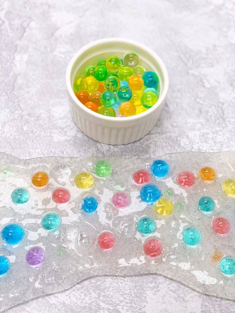 How to make clear water bead slime - fun sensory activity for kids 