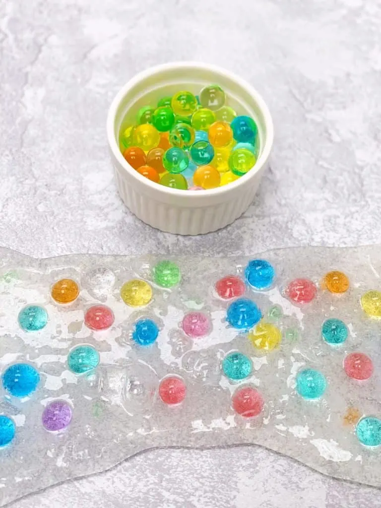 How to make clear water bead slime - fun sensory activity for kids 