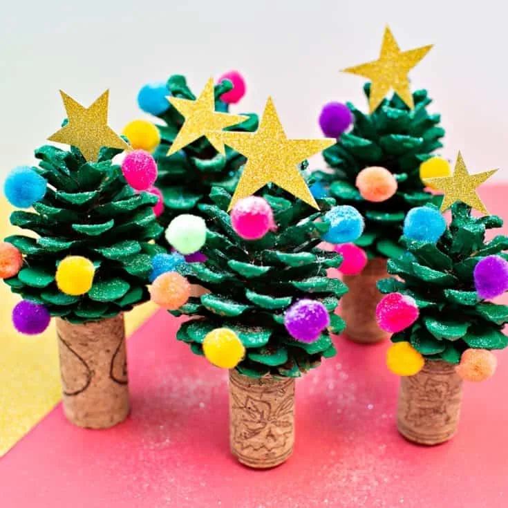 Pine cone Christmas Tree Ornaments jewel tone pine cone craft