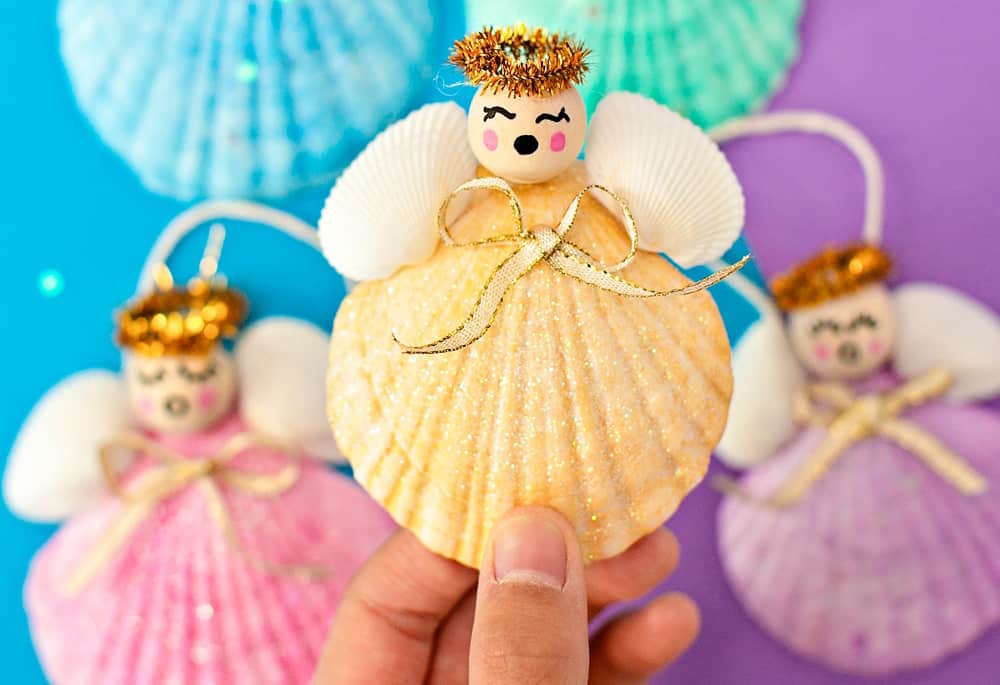 DIY Seashell Angel Christmas Ornaments