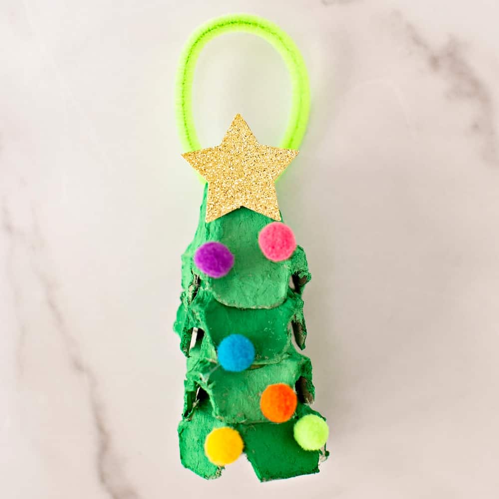 Egg Carton Christmas Ornaments - tree