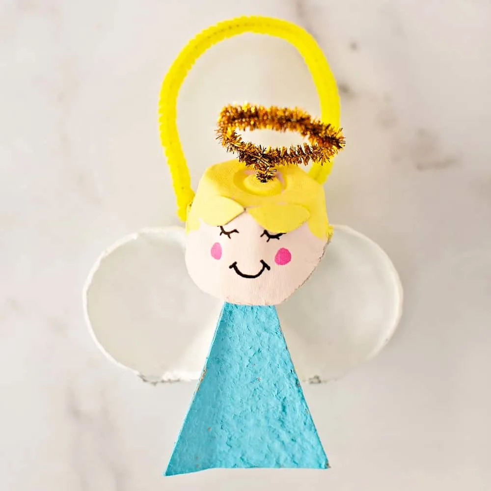 Egg Carton Christmas Ornaments - angel