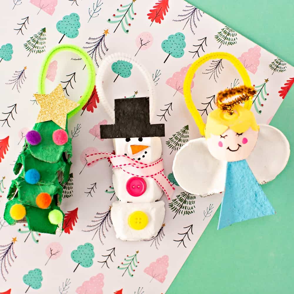 Egg Carton Christmas Ornaments