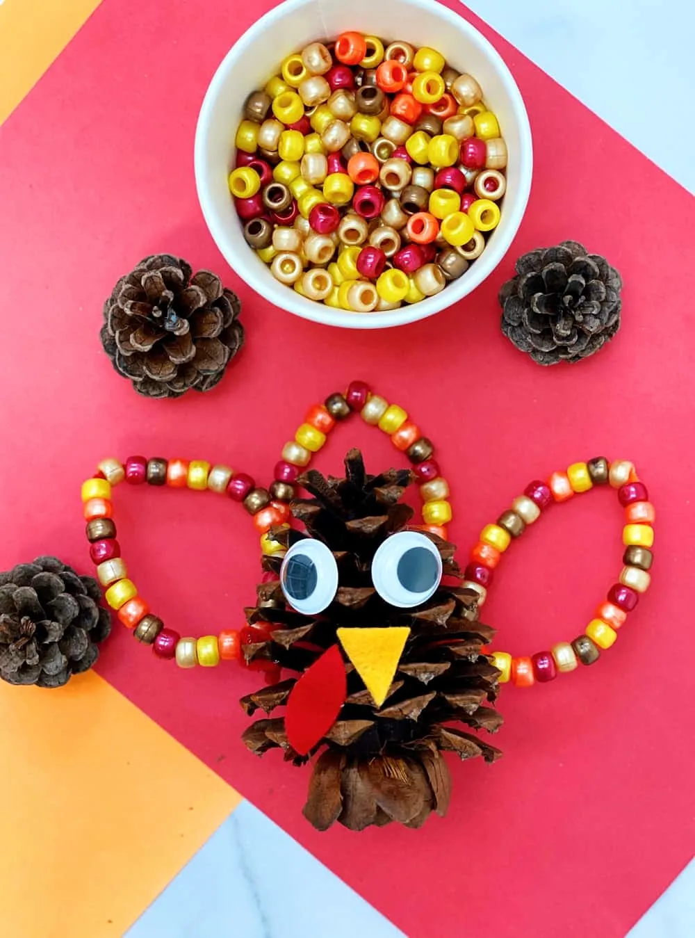 Fine Motor Pine Cone Turkey Craft