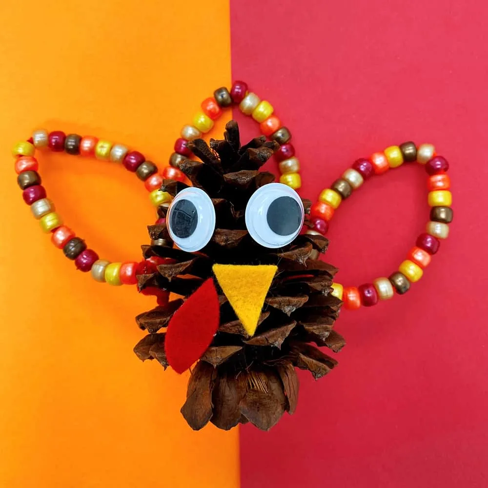 Fine Motor Pine Cone Turkey Craft