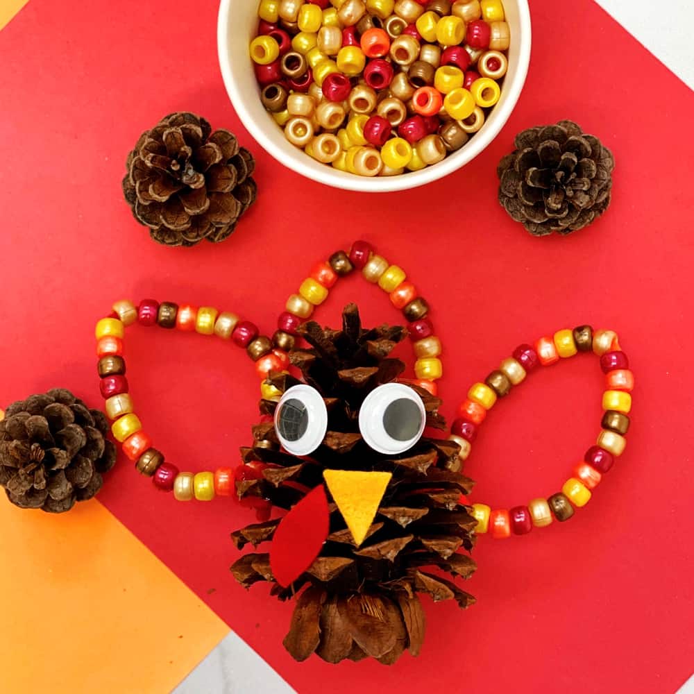 Fine Motor Pine Cone Turkey Craft