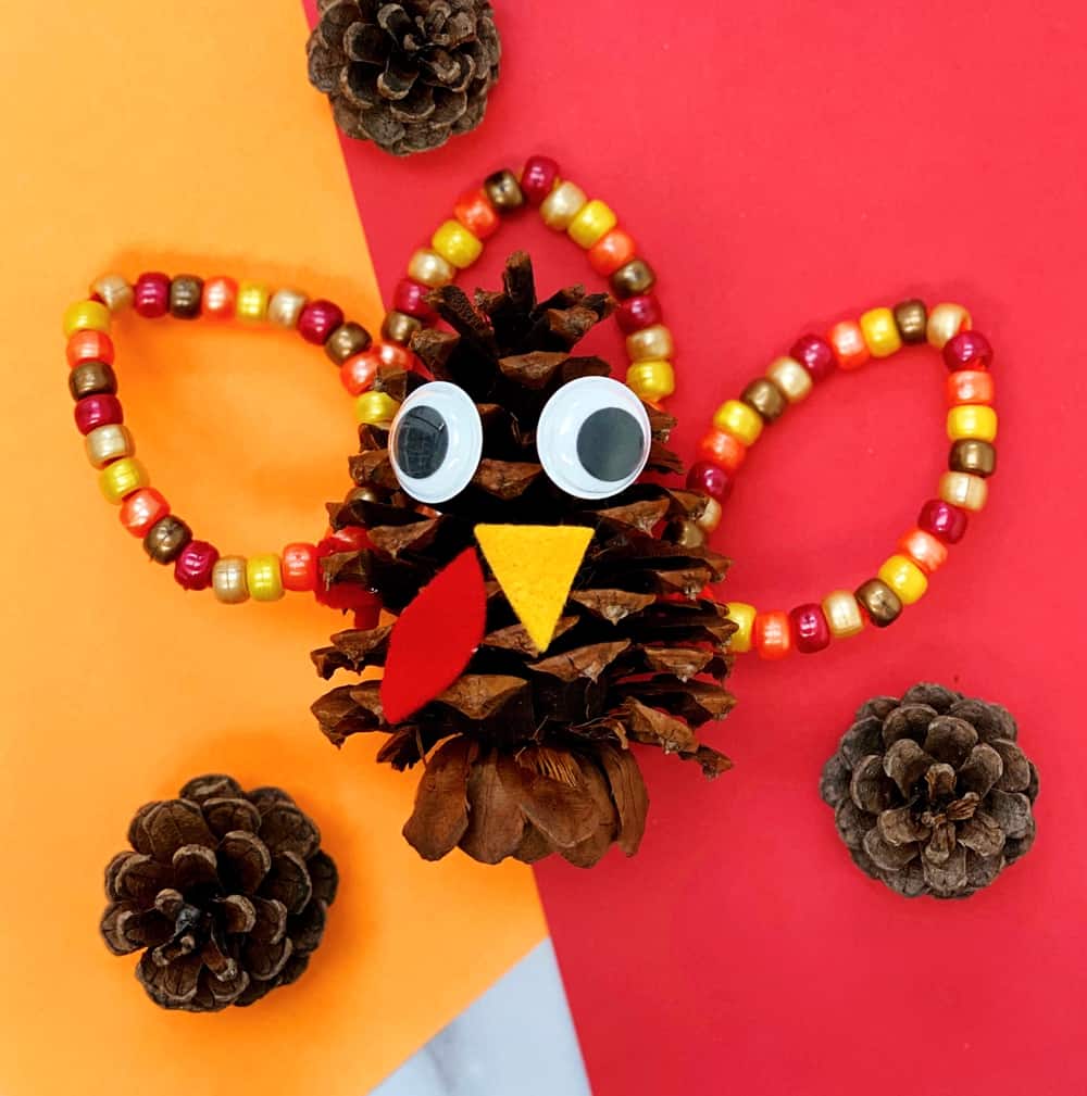 Fine Motor Pine Cone Turkey Craft