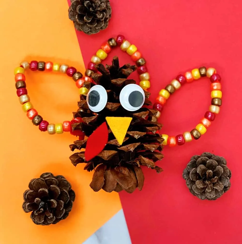 Fine Motor Pine Cone Turkey Craft