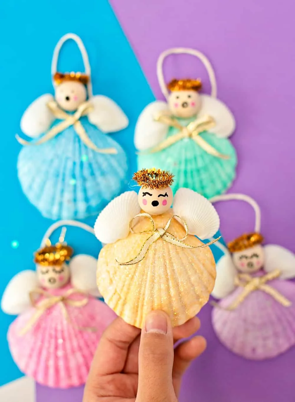 DIY Seashell Angel Christmas Ornaments