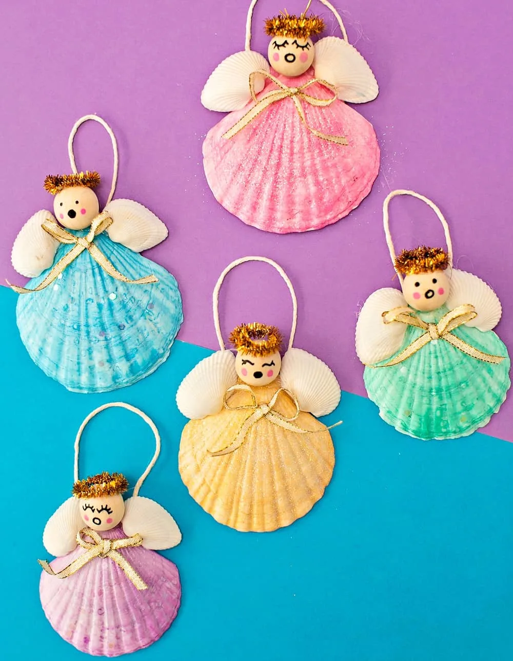 DIY Seashell Angel Christmas Ornaments For Kids