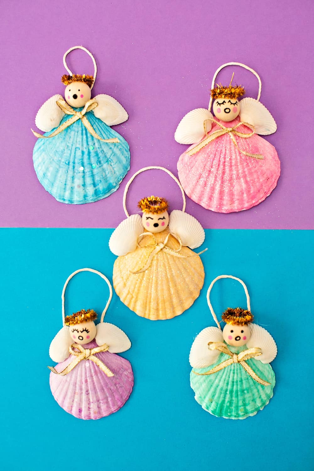 DIY Seashell Angel Christmas Ornaments For Kids