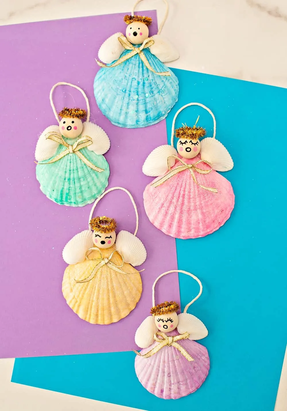 DIY Seashell Angel Christmas Ornaments