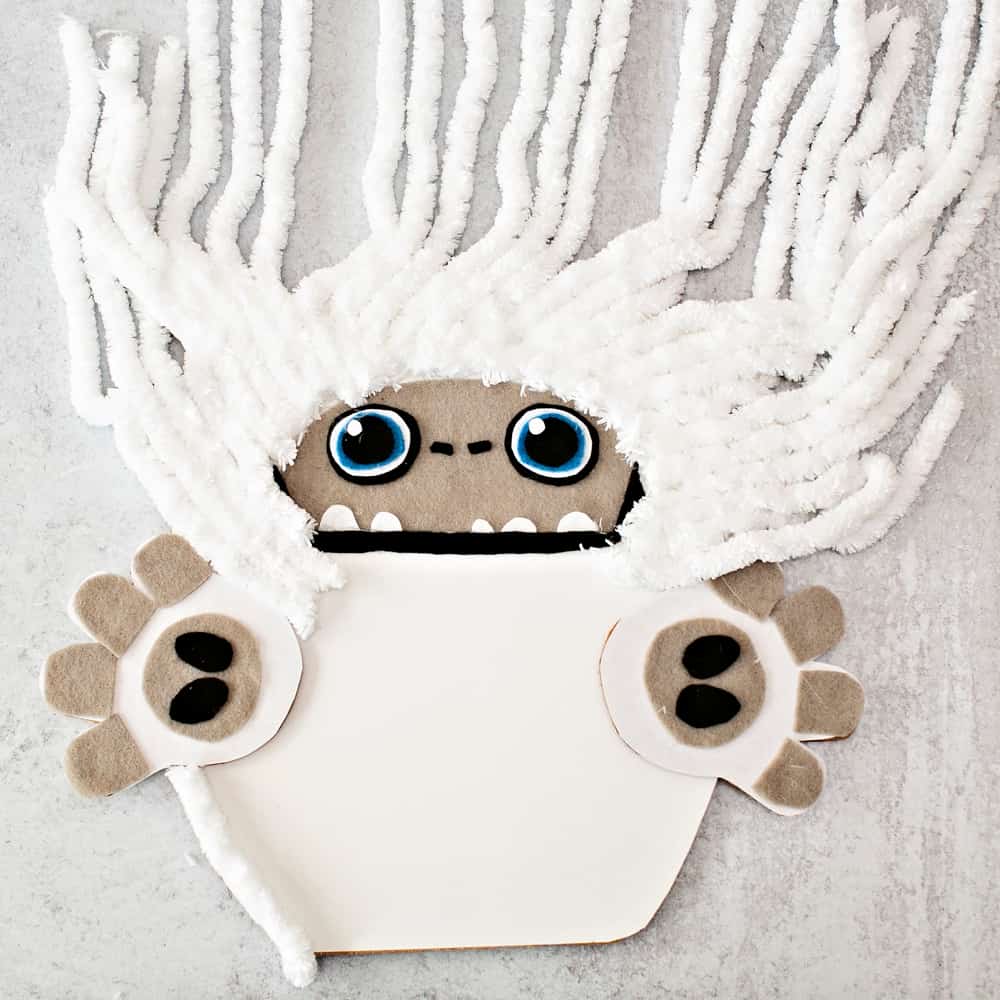 CARDBOARD ABOMINABLE YETI SCISSOR CUTTING ACTIVITY for kids 