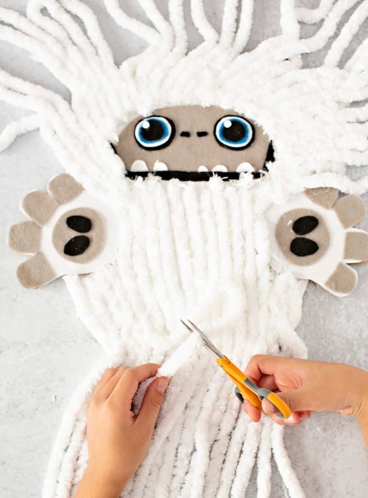 CARDBOARD ABOMINABLE YETI SCISSOR CUTTING ACTIVITY