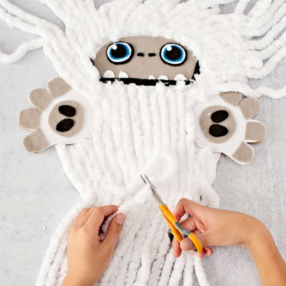 CARDBOARD ABOMINABLE YETI SCISSOR CUTTING ACTIVITY