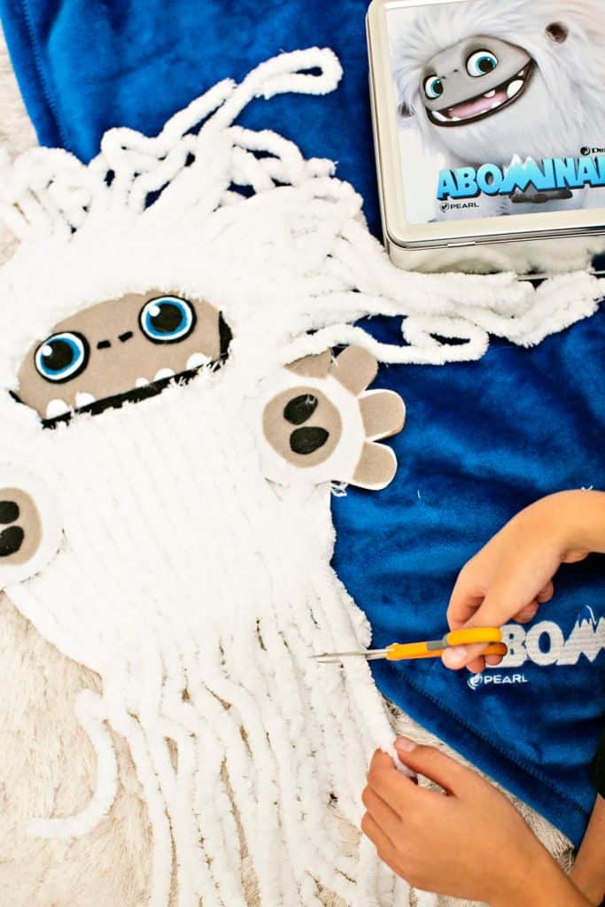 CARDBOARD ABOMINABLE YETI SCISSOR CUTTING ACTIVITY for kids 