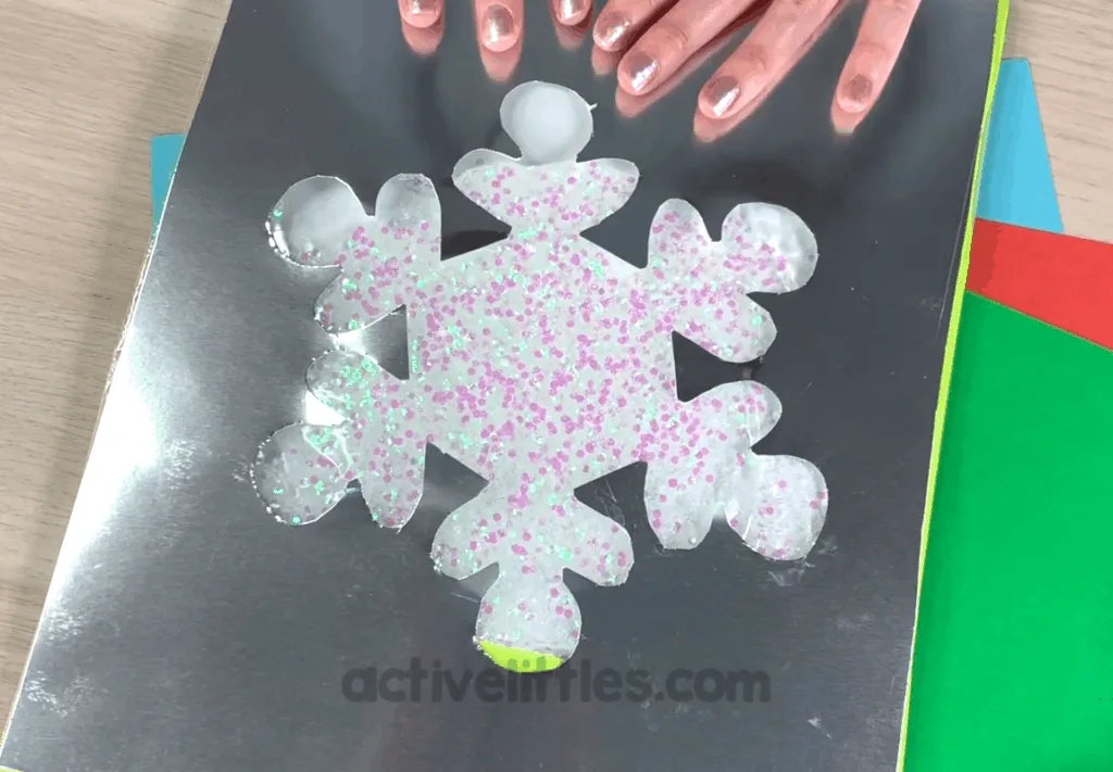Glitter Snowflake Sensory Bag Activity for Kids