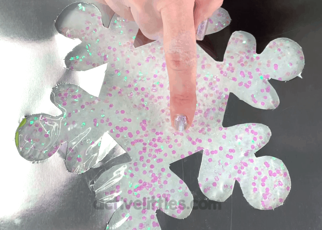 Glitter Snowflake Sensory Bag Activity for Kids