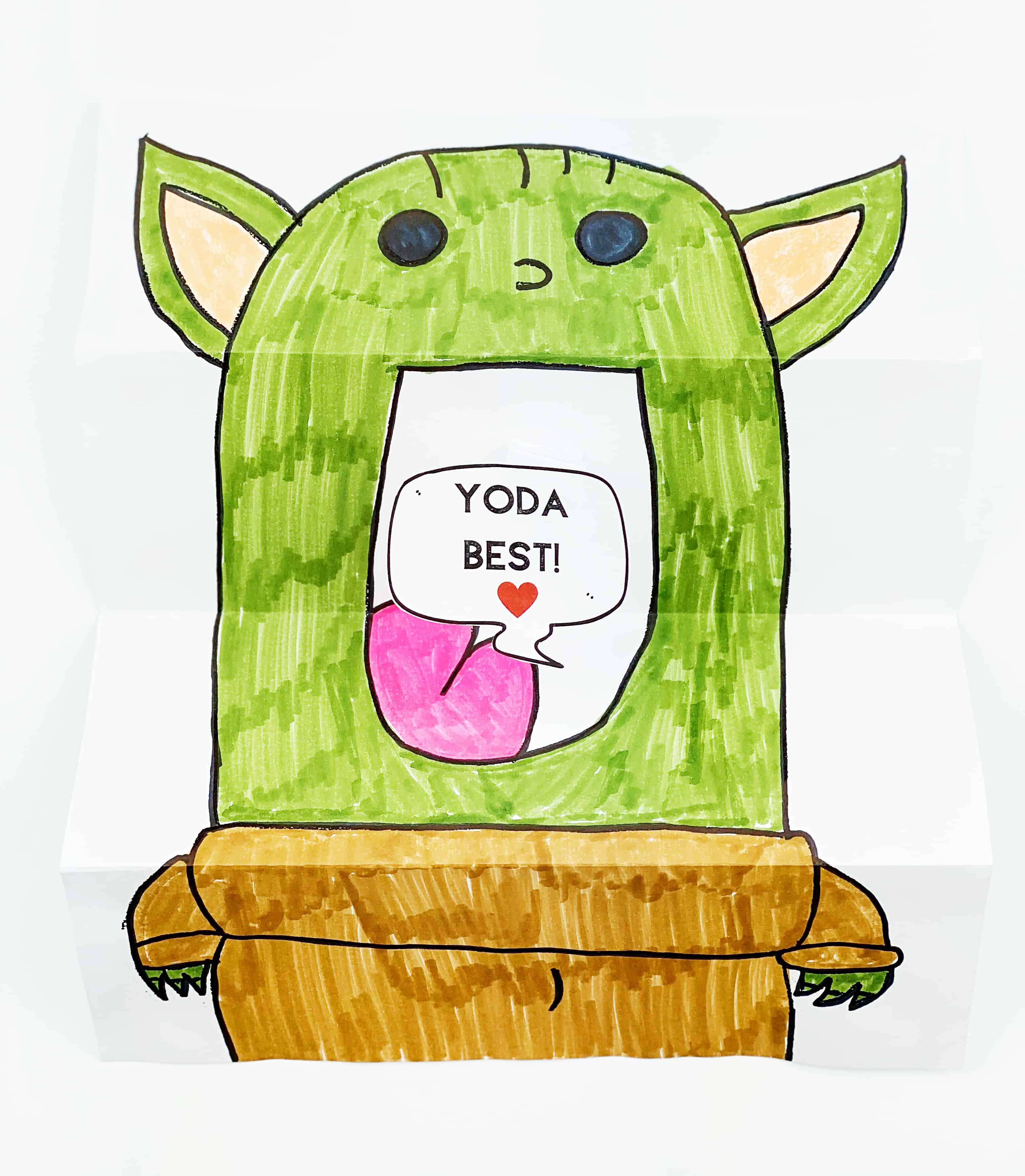 Diy Baby Yoda Paper Card Hello Wonderful