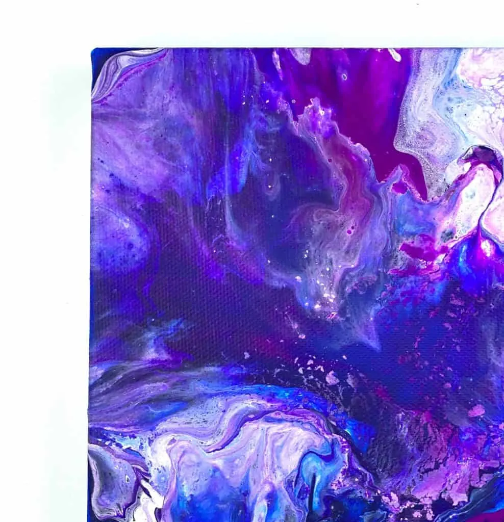 Blow Dryer Pour Painting. Beautiful galaxy themed painting. 