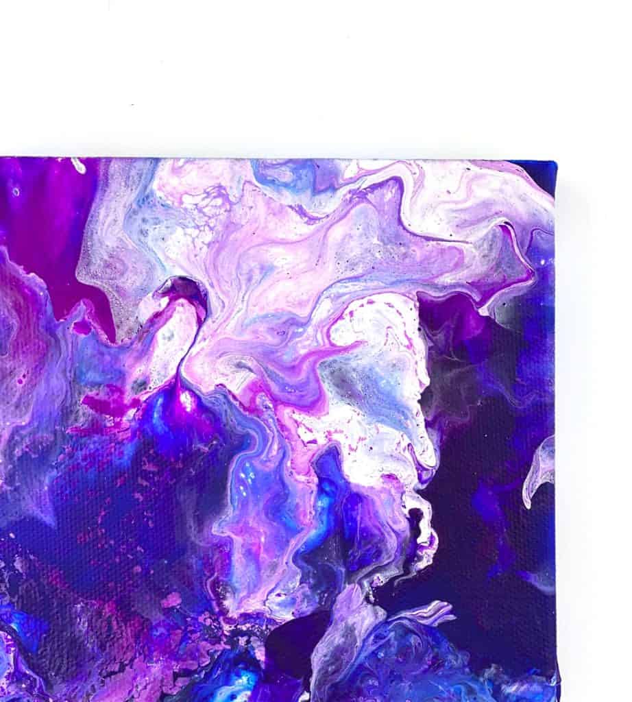 Blow Dryer Pour Painting. Beautiful galaxy themed painting. 