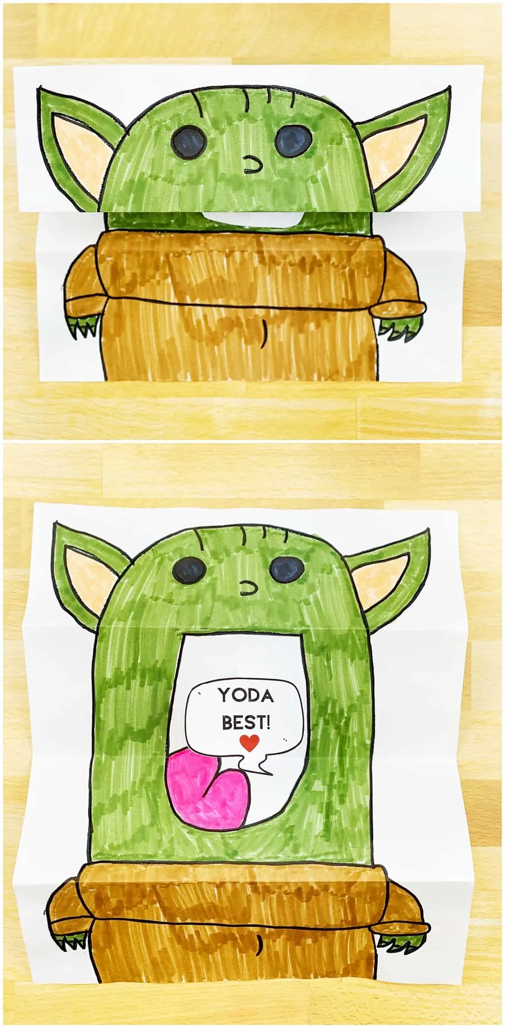 DIY Baby Yoda Paper Card