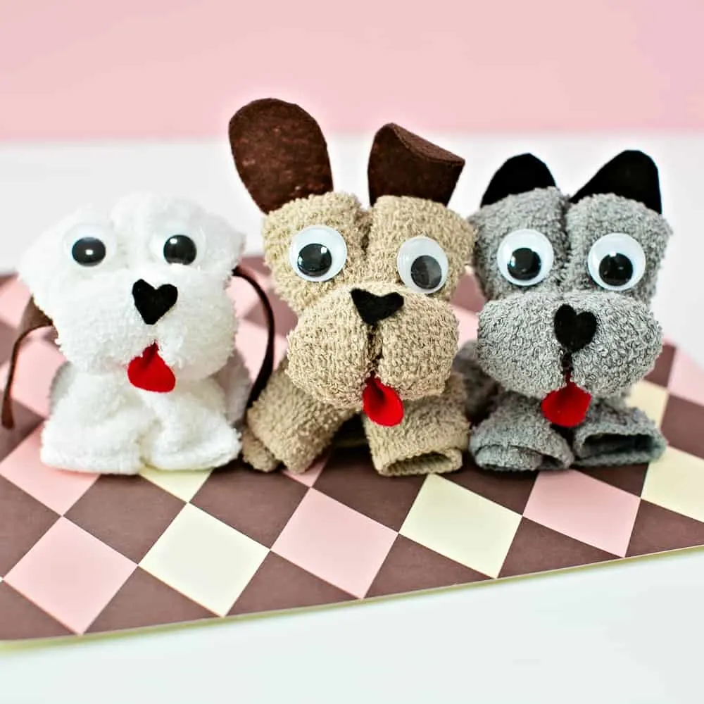 How to make a towel dog. Easy tutorial and video kids craft 