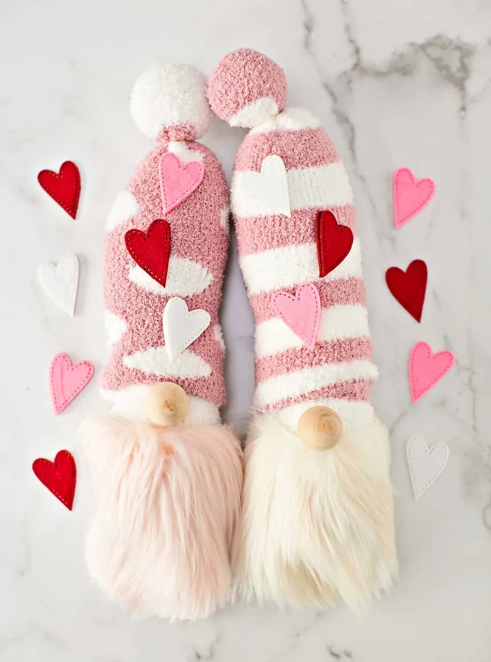 DIY Sock Gnomes. Cute Valentine Craft for Kids. 