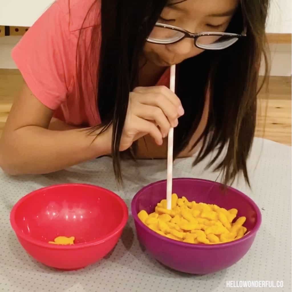 Minute to Win it Games for Kids. Goldfish Cracker transfer. 