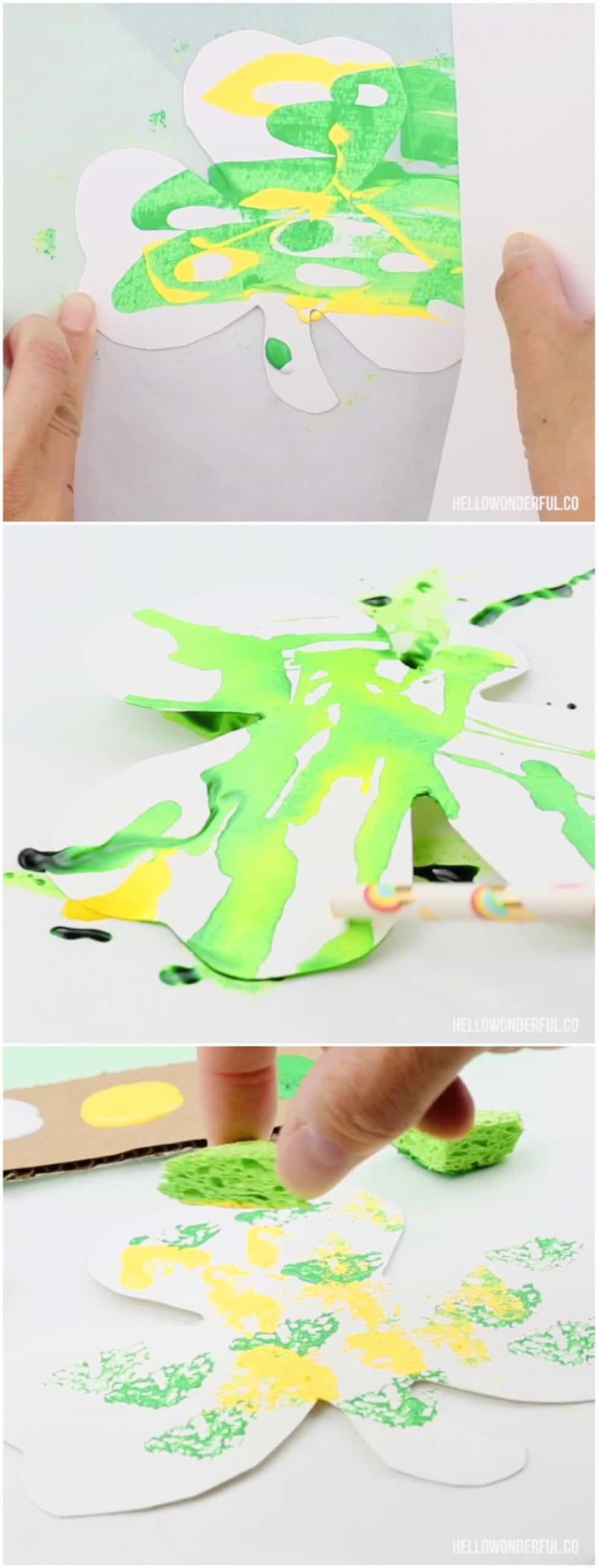 Beautiful Shamrock Art Projects for Kids. Process 