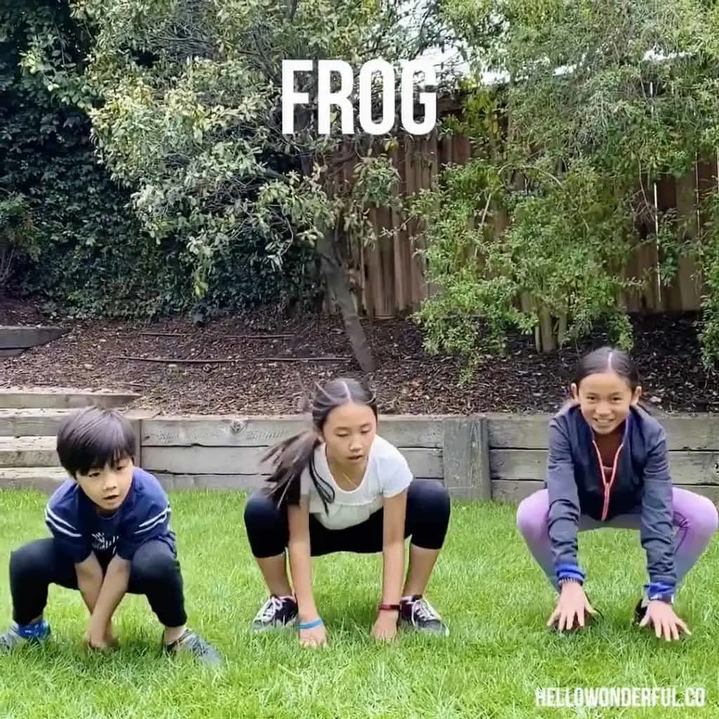 Animal Exercise for Kids. Frog exercise. 