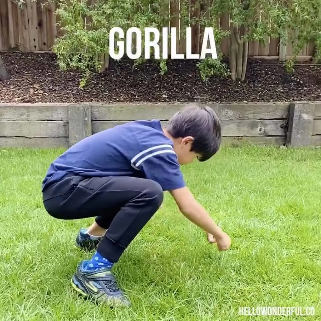 Animal Exercise for Kids. Gorilla Exercise.