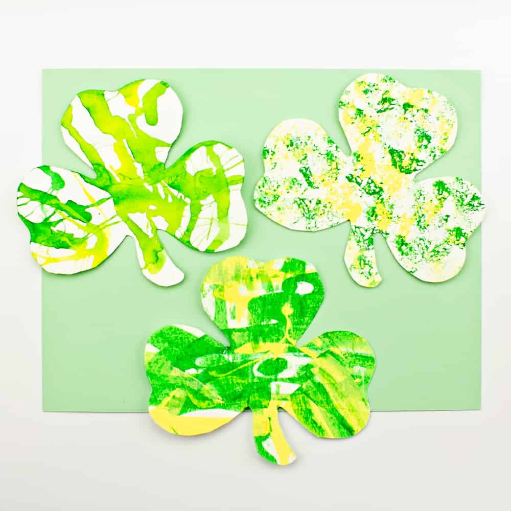 Shamrock Art Projects for Kids. Pretty St. Patrick's Day arts and crafts for kids 