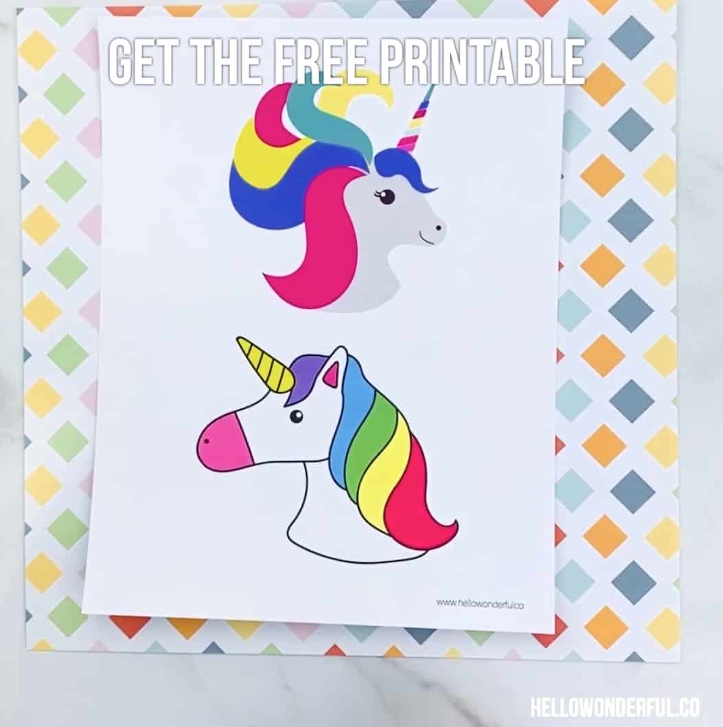 unicorn free template for magic paper towel art