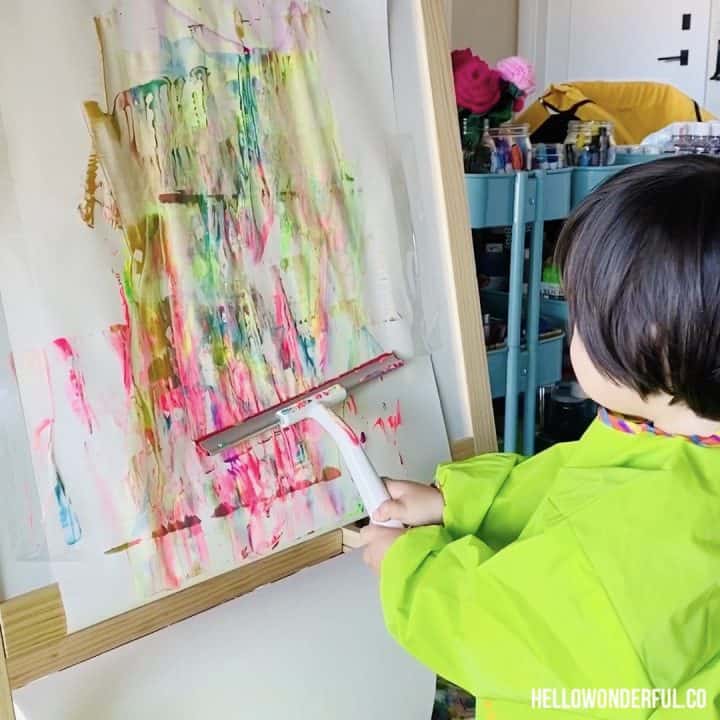 SQUEEGEE PAINTING WITH TODDLERS hello, Wonderful