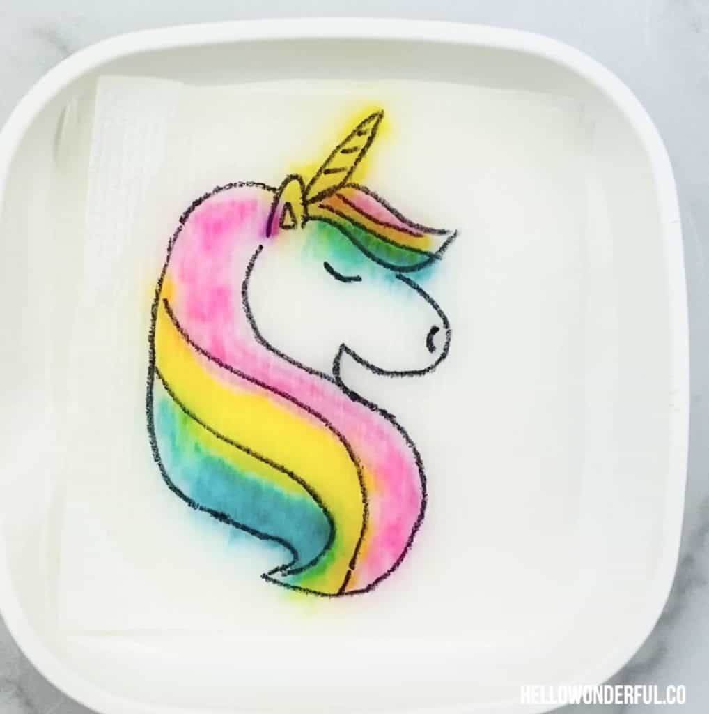 Unicorn Magic Paper Towel Art with free template 