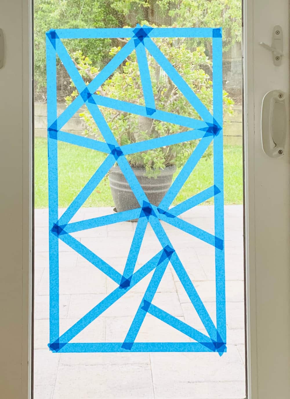 Mosaic Art Tape Resist for window chalk art