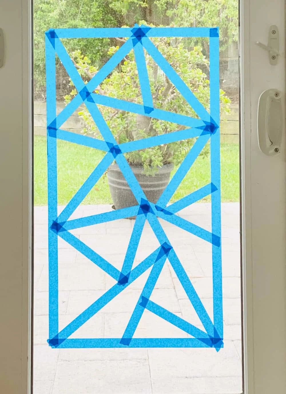 Mosaic Art Tape Resist for window chalk art