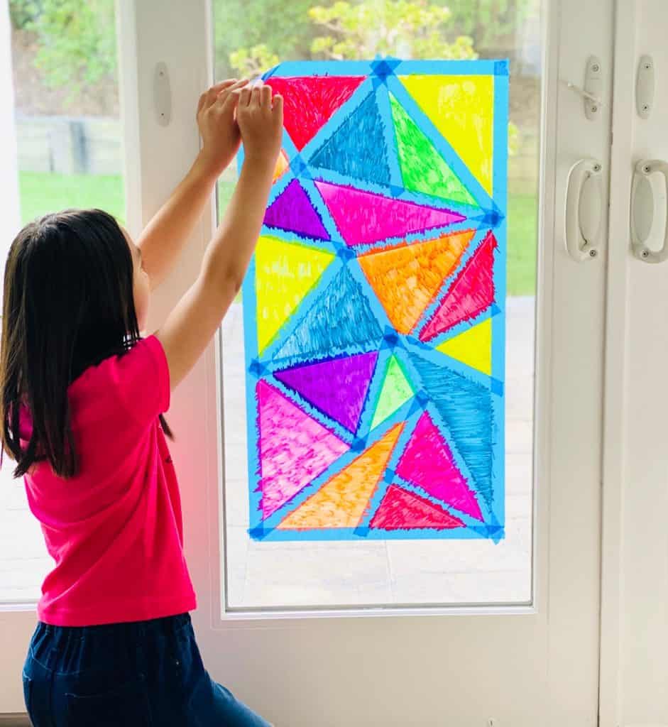 Window Chalk Mosaic Art