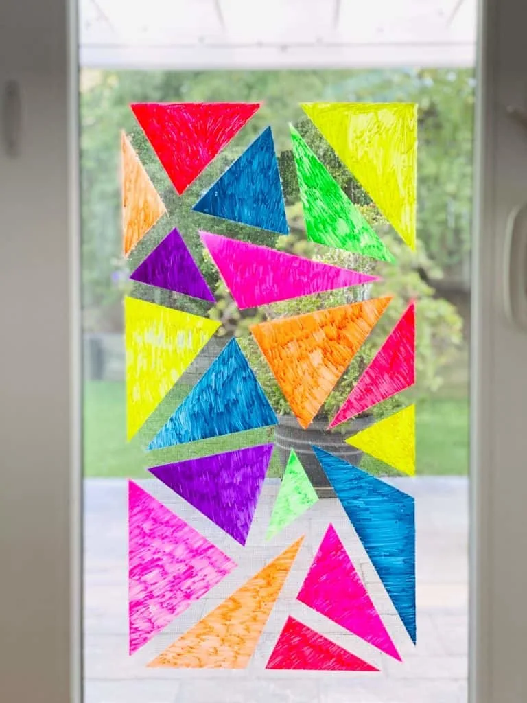 Window Chalk Mosaic Art