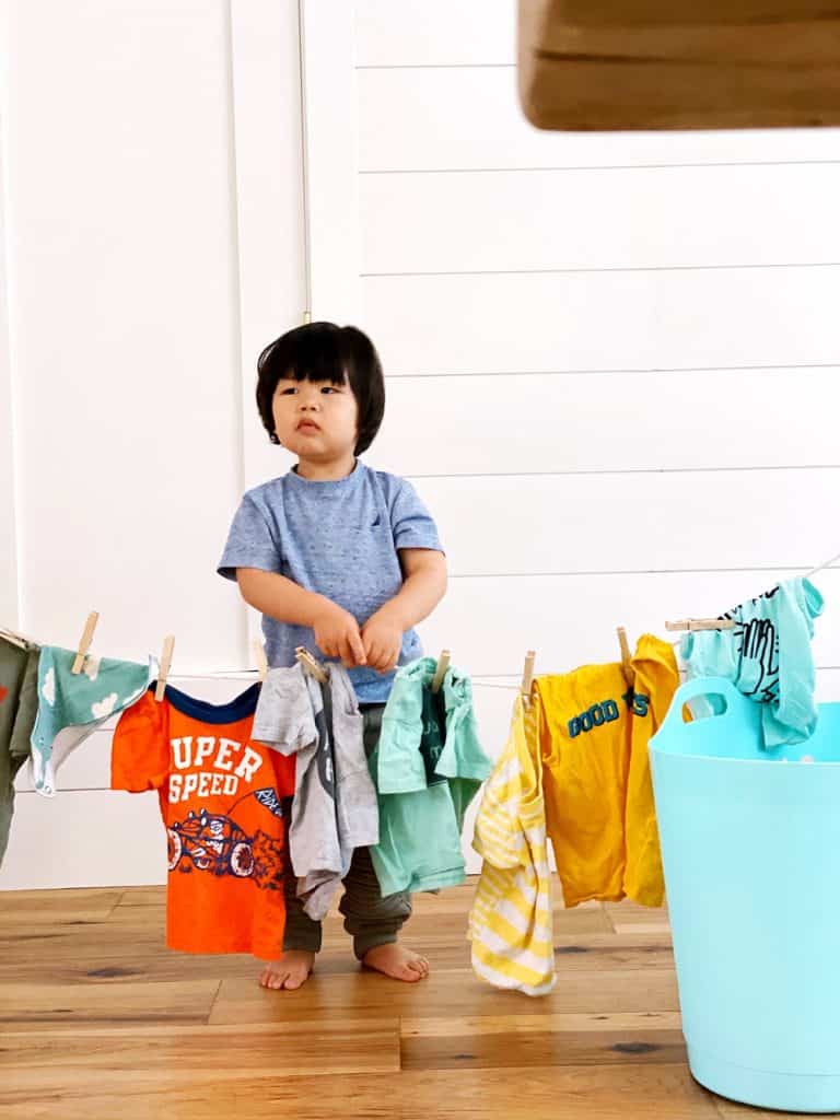 Laundry Preschool Activity. Great practical life skills and fine motor activity.