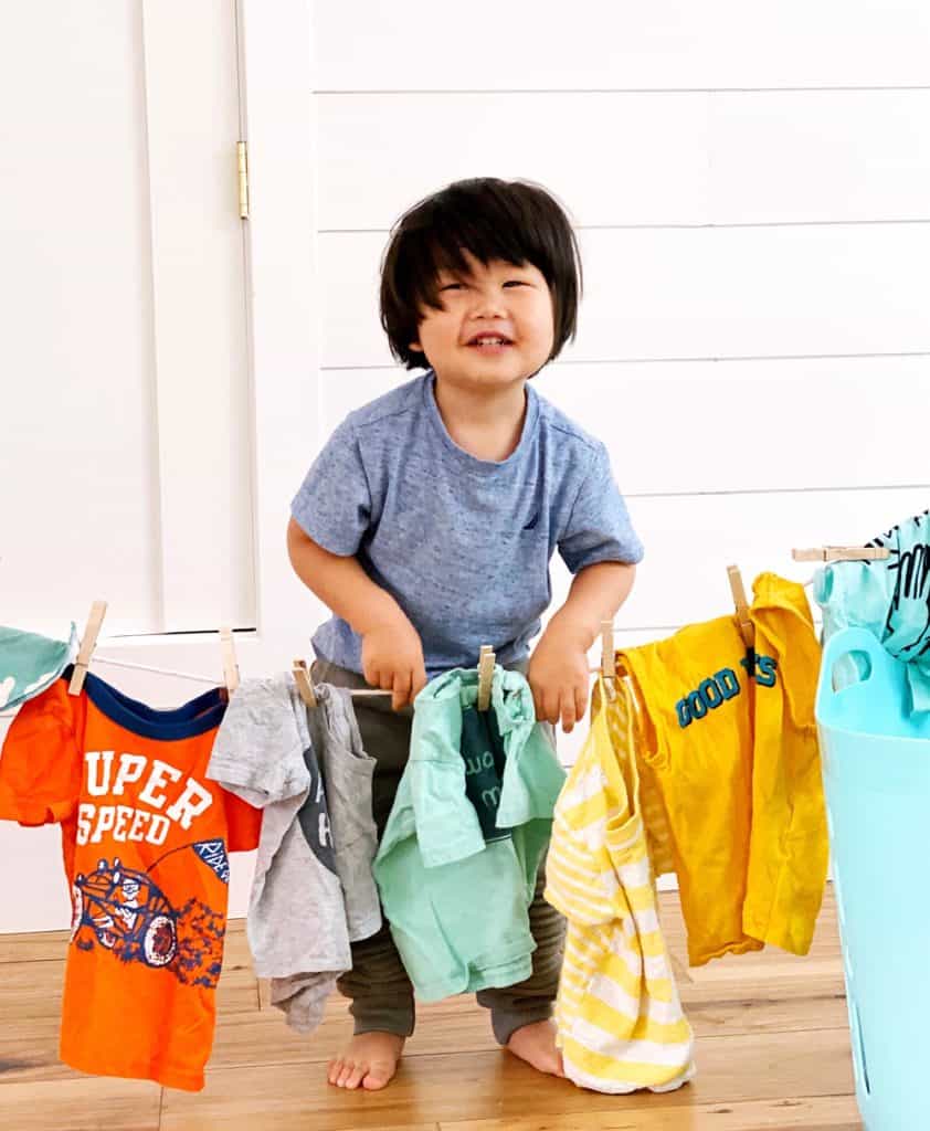 Laundry Preschool Activity. Great practical life skills and fine motor activity.