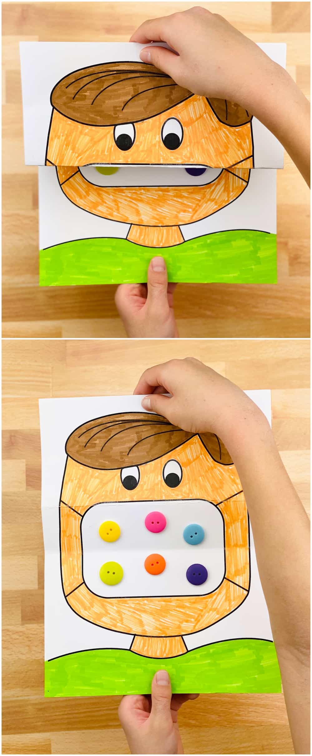 coloring art project for kids, filling in mask to decorate 