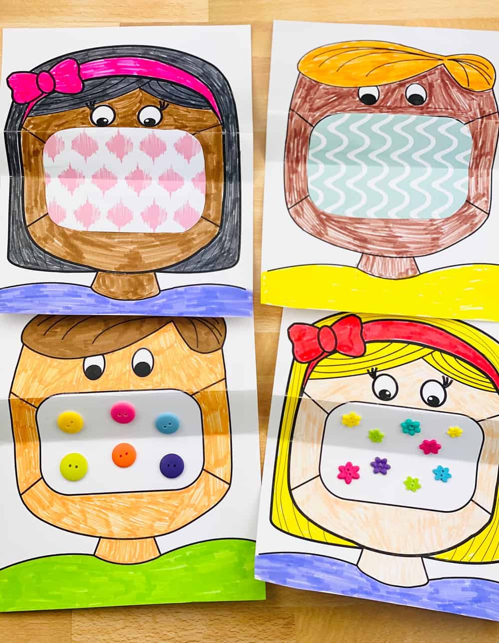 mask coloring art for kids