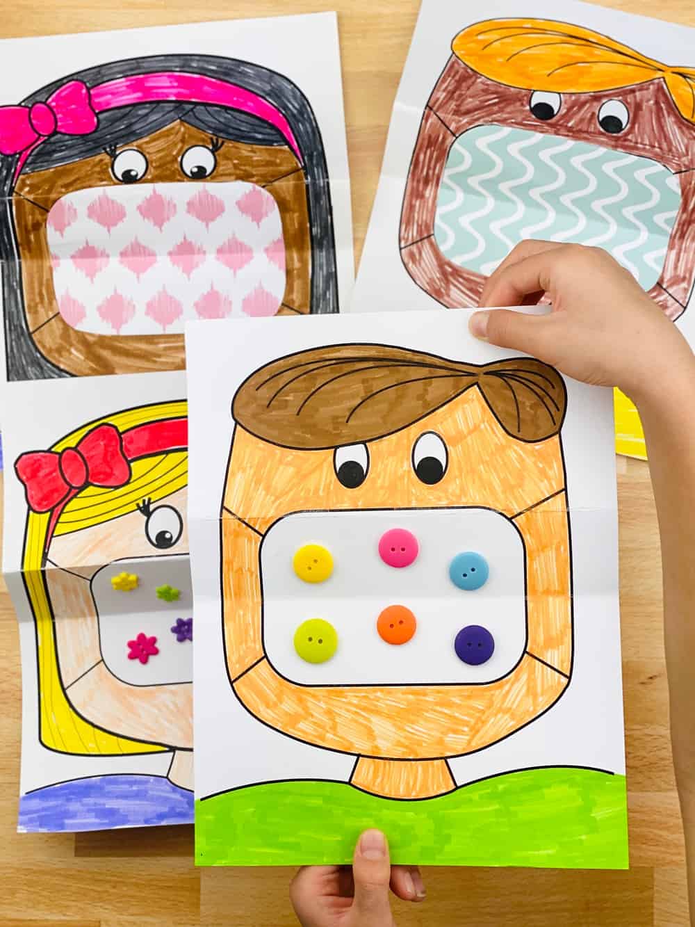 mask coloring art for kids