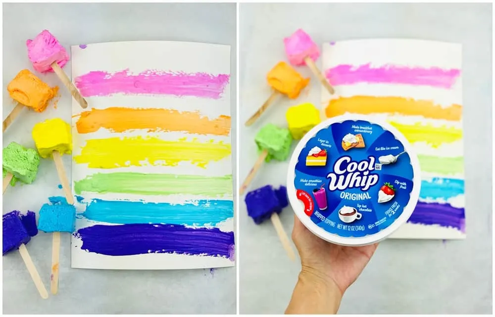 two ingredient taste safe paint made with Cool Whip